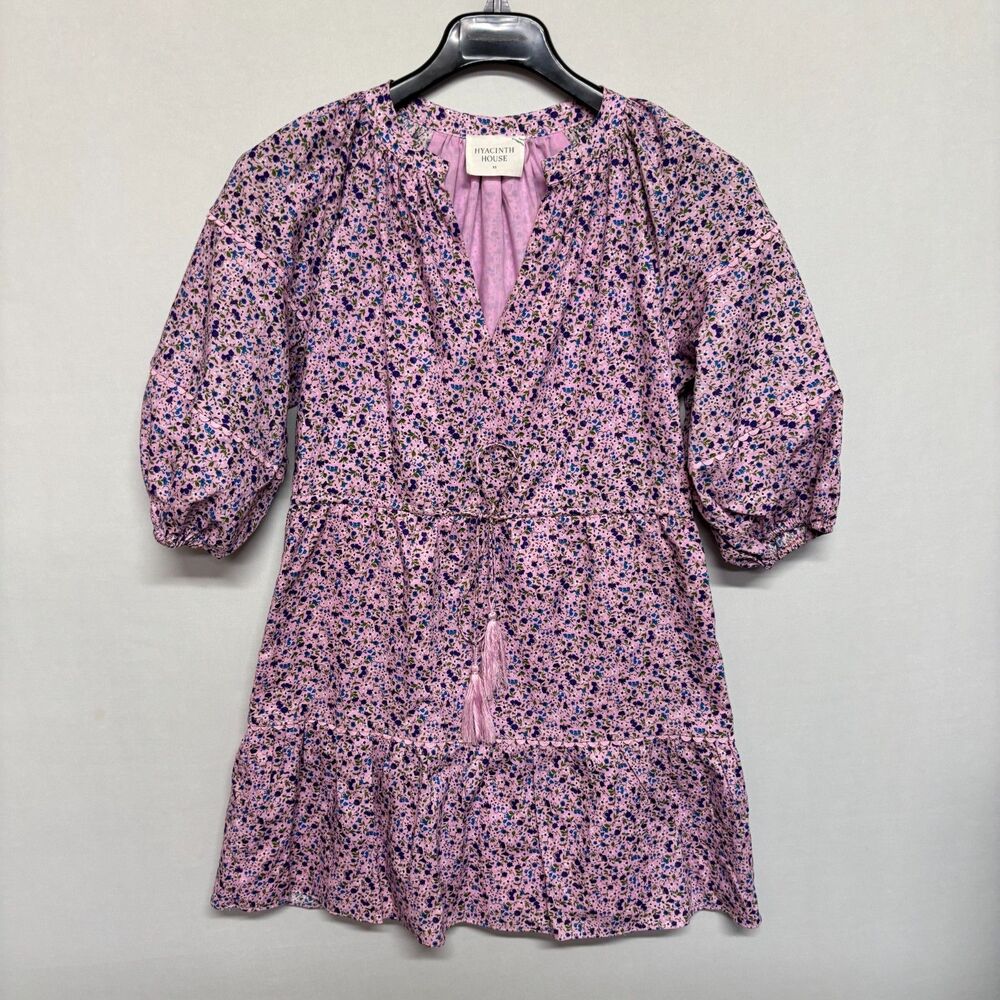 Hyacinth House Women Puff Sleeve Mini Dress Size XS X-Small Floral D136 -18